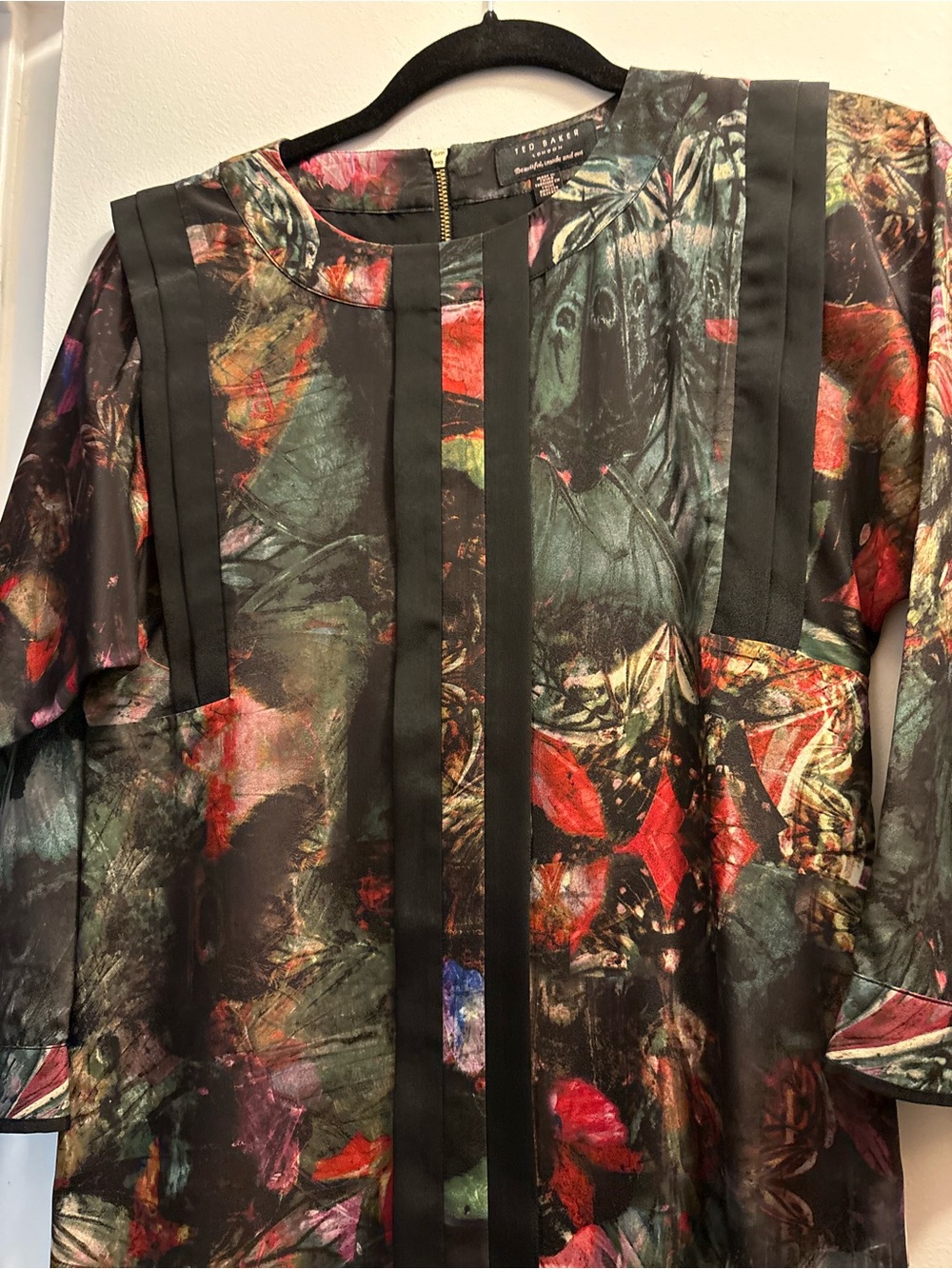 Ted Baker Floral-Print Black Multicolor Dress